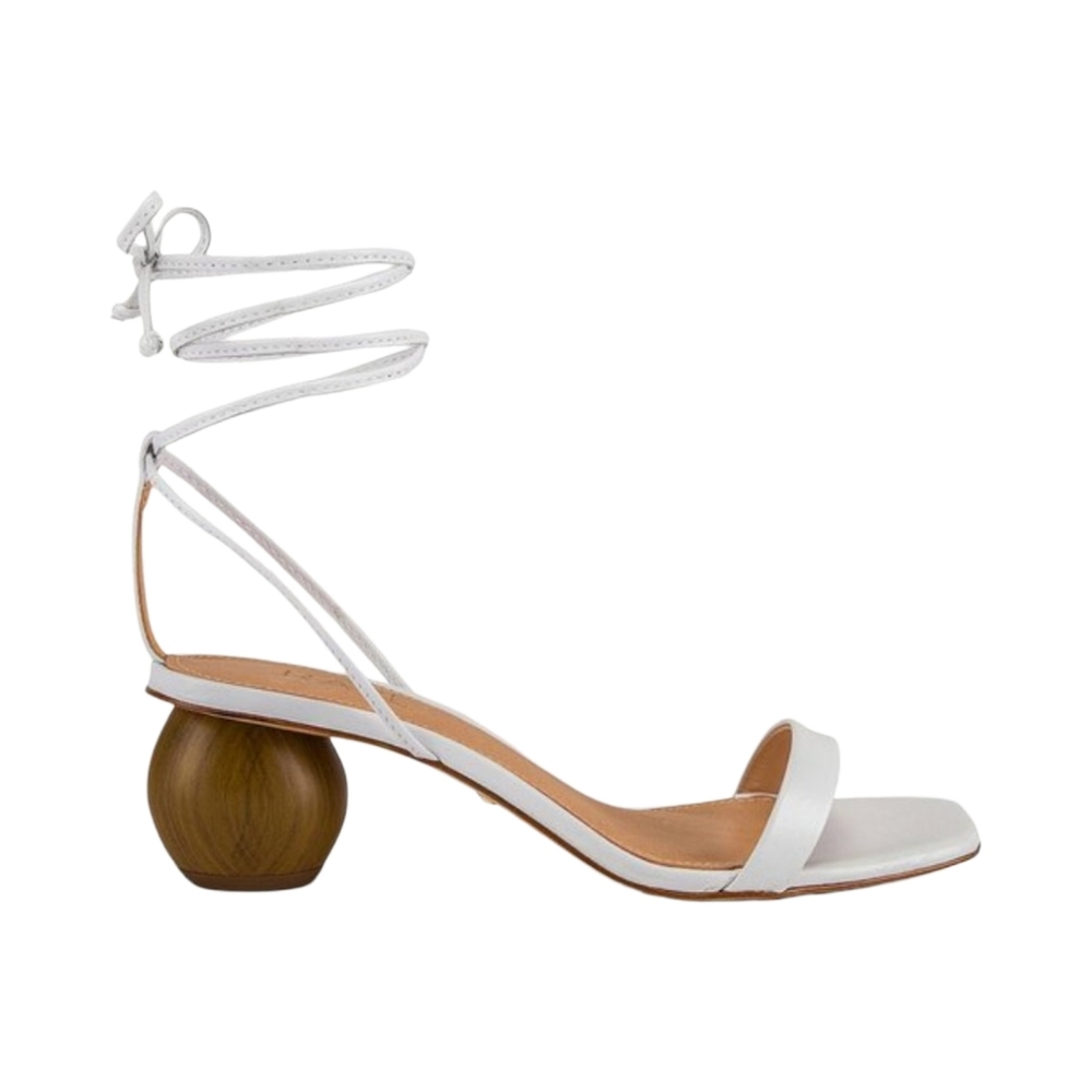 RAYE Adalia Sculptural Round Heel Sandal White Size 7.5